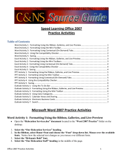 Speed Learning Office 2007 Practice Activities Microsoft Word 2007