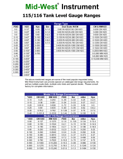 115/116 Tank Level Gauge Ranges - Mid