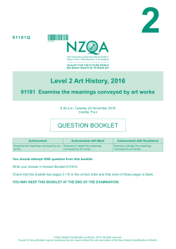 Level 2 Art History (91181) 2016