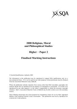 2008 Religious, Moral and Philosophical Studies Higher