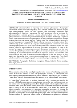 AN APPRAISAL OF PHOTOJOURNALISM PRACTICES IN