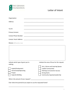 Letter of Intent - The Graham Foundation