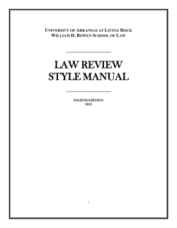 Law Review Style Manual