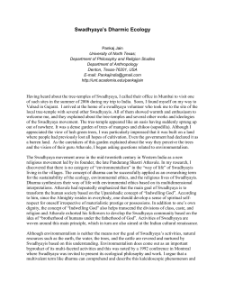 Swadhyaya`s Dharmic Ecology - UNT Digital Library