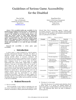 Guidelines of Serious Game Accessibility for the Disabled