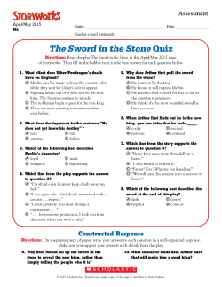 The Sword in the Stone Quiz - Storyworks