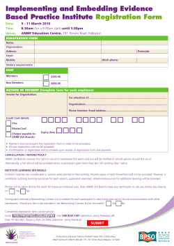 Implementing and Embedding Evidence Based Practice Institute