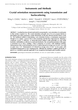 Instruments and Methods Crystal orientation measurements using