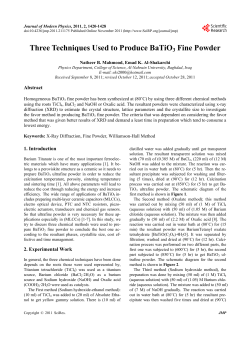 Three Techniques Used to Produce BaTiO3 Fine Powder