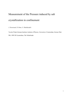 Measurement of the Pressure induced by salt crystallization in