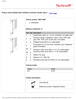 Plug-in units shielded with Cantilever extractor handle, type