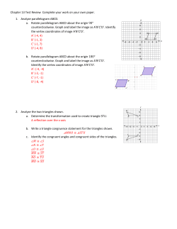 Chapter 13 Test Review Complete your work on