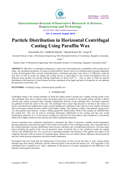 Particle Distribution in Horizontal Centrifugal Casting Using Paraffin
