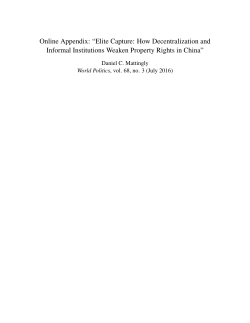 Online Appendix: &ldquo;Elite Capture: How