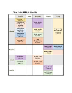 Prime Factor 2015-16 Schedule
