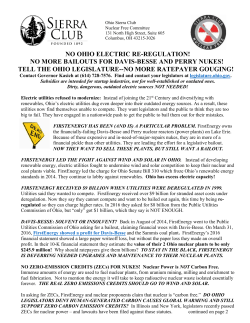 NO OHIO ELECTRIC RE-REGULATION! NO MORE BAILOUTS FOR