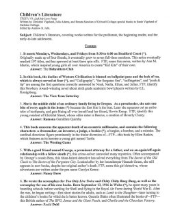 Children`s Literature - Collegiate Quiz Bowl Packet