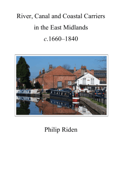 River, Canal and Coastal Carriers in the East Midlands c.1660