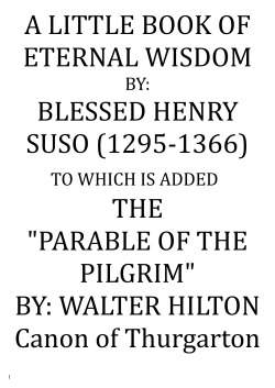 A LITTLE BOOK OF ETERNAL WISDOM BLESSED HENRY SUSO