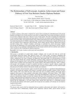 The Relationships of Self-concept, Academic Achievement and