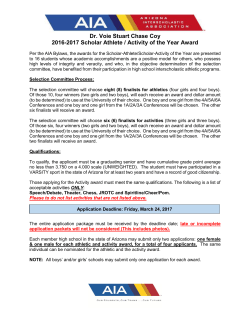 Scholar Athlete-Activity Award Nomination Form
