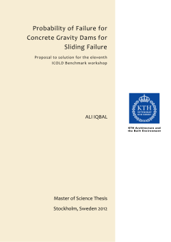 Probability of Failure for Concrete Gravity Dams for Sliding Failure
