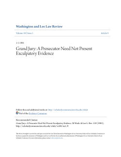 Grand Jury: A Prosecutor Need Not Present Exculpatory Evidence