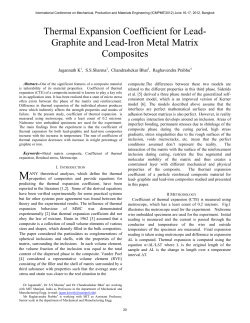 Thermal Expansion Coefficient for Lead- Graphite and Lead