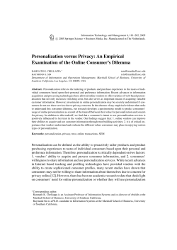 Personalization versus Privacy: An Empirical