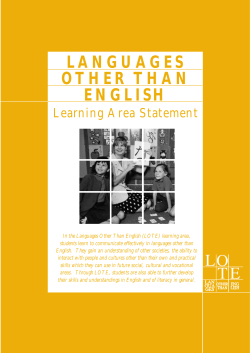 Languages Other Than English Learning Area - K