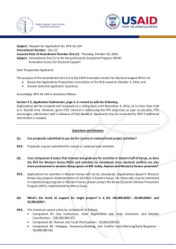 Subject: Request for Application No. RFA-16-139 Amendment