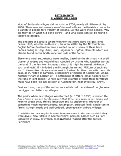 SETTLEMENTS PLANNED VILLAGES Most of Scotland`s villages