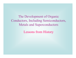 The Development of Organic Conductors, Including Semiconductors