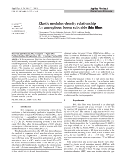 Elastic modulus-density relationship for amorphous - RWTH