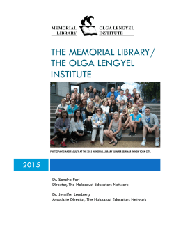 The Memorial Library/ The Olga Lengyel Institute