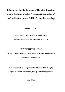 Influence of the Background of Hospital Directors on the Decision