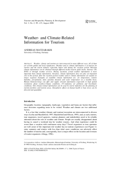 Weather- and Climate-Related Information for Tourism - Clima-net