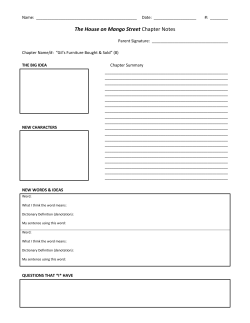 The House on Mango Street Chapter Notes