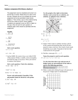 Simplify. 1. 2. 3. 4. Solve each equation. 5. 7 + t = 11 6. 3