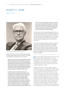 robert k. webb - Australian Academy of the Humanities