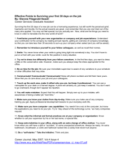 Effective Points to Surviving Your First 30 Days on the Job