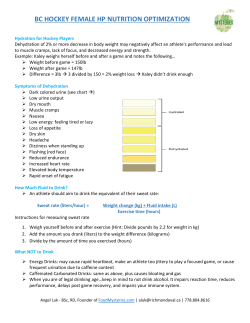 Hydration for Hockey Players