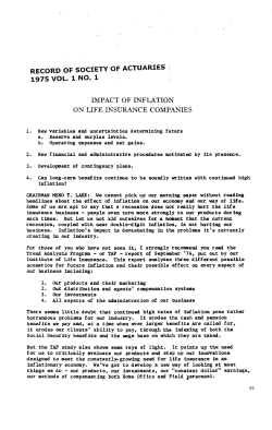 Impact of Inflation On life Insurance Companies