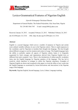 Lexico-Grammatical Features of Nigerian English