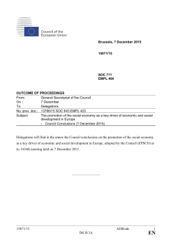 The promotion of the social economy as a key driver of economic