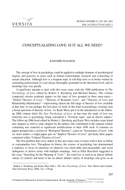 conceptualizing love: is it all we need?