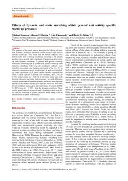 Effects of dynamic and static stretching within general and activity