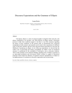Discourse Expectations and the Grammar of Ellipsis