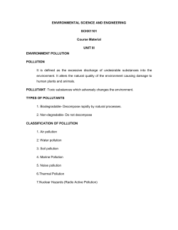 ENVIRONMENTAL SCIENCE AND ENGINEERING SCHX1101