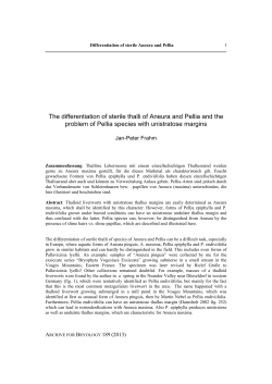 The differentiation of sterile thalli of Aneura and Pellia and the